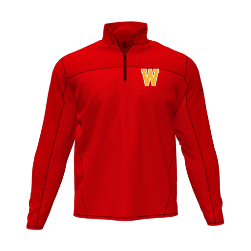 [CUS-DFW-QTRZ-PER-LSL-RED-AS-LOGO2] Quarter Zip Pullover (Adult S, Red, Logo 2)