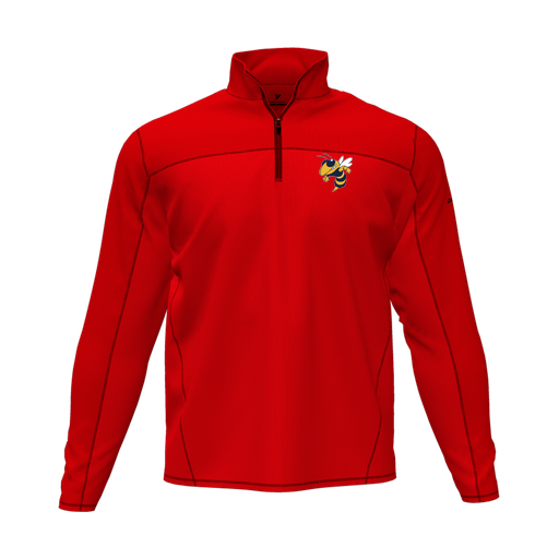 [CUS-DFW-QTRZ-PER-LSL-RED-AS-LOGO3] Quarter Zip Pullover (Adult S, Red, Logo 3)