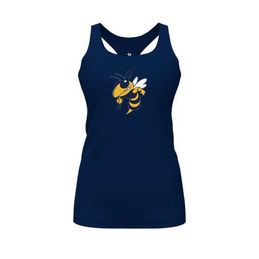 [FT0TRBNV-FYS-LOGO1] Decker Racerback Tank Top (Female Youth S, Navy, Logo 1)