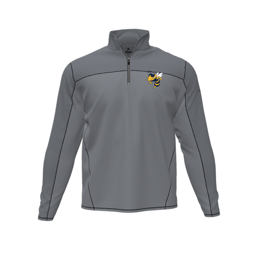 [CUS-DFW-QTRZ-PER-LSL-GRY-AS-LOGO3] Quarter Zip Pullover (Adult S, Gray, Logo 3)