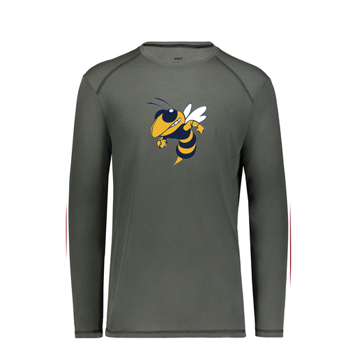 [6845.98D.S-LOGO3] Men's SoftTouch Long Sleeve (Adult S, Gray, Logo 3)