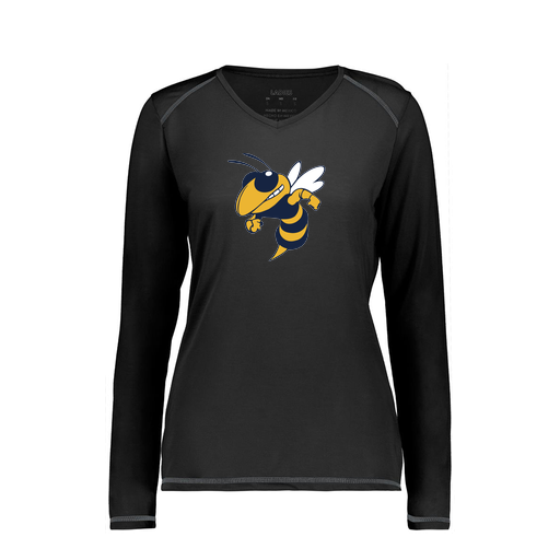 [6847.080.XS-LOGO3] Women's SoftTouch Long Sleeve (Female Adult XS, Black, Logo 3)