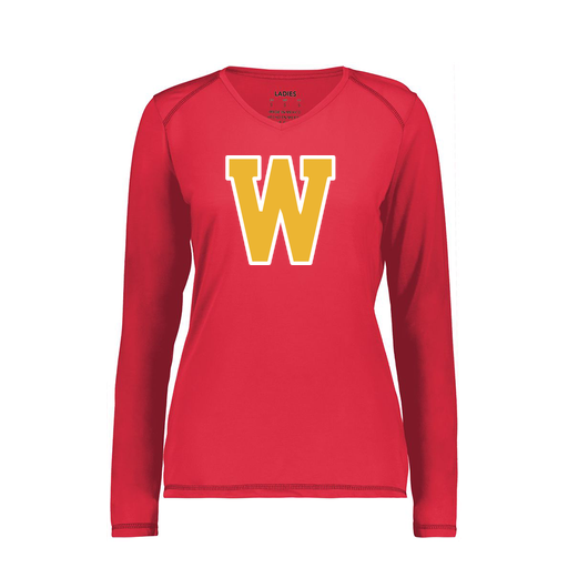 [6847.083.XS-LOGO2] Women's SoftTouch Long Sleeve (Female Adult XS, Red, Logo 2)