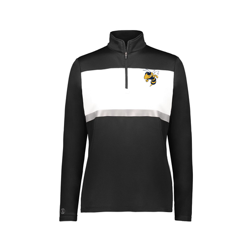 [222791.420.XS-LOGO3] Ladies Bold 1/4 Zip Pullover (Female Adult XS, Black, Logo 3)