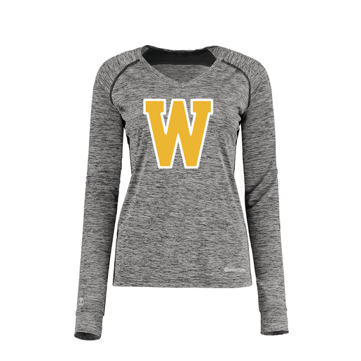 [222770.K94.XS-LOGO2] Ladies Electric Long Sleeve Shirt (Female Adult XS, Black, Logo 2)