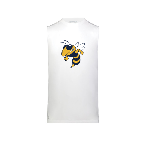 [222593.005.S-LOGO3] Men's CoolDry TankTop (Adult S, White, Logo 3)