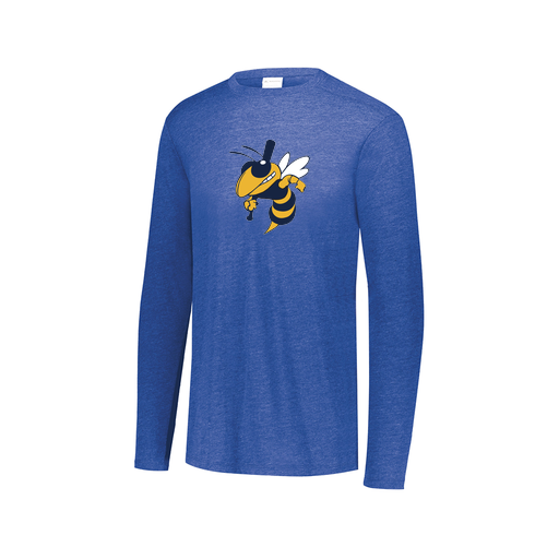 [3075.U55.XS-LOGO1] Decker Men's Tri-Blend T-Shirt - Long Sleeve (Adult XS, Royal, Logo 1)