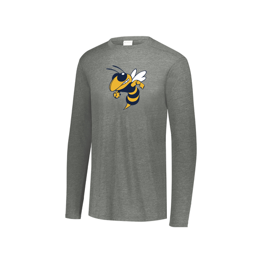 [FTLCUBGY-YS-LOGO3] Decker Youth Tri-Blend T-Shirt - Long Sleeve (Youth S, Gray, Logo 3)