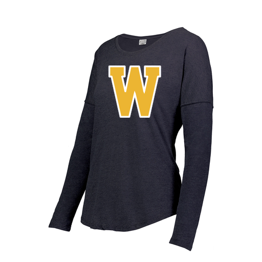 [FTLCUBNV-FAXS-LOGO2] Decker Women's Tri-Blend T-Shirt - Long Sleeve (Female Adult XS, Navy, Logo 2)